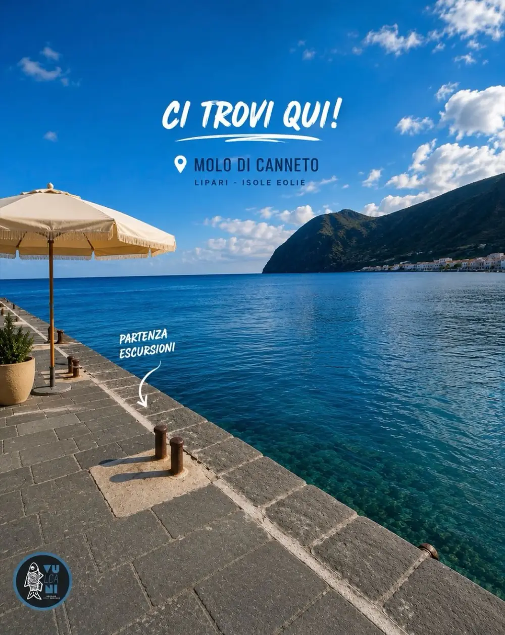 Il molo di Canneto a Lipari, punto di partenza delle escursioni Vulcani